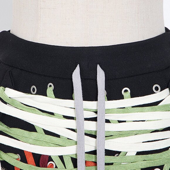 Shoelace Skirt With Zipper Detail - Picture 2 of 6